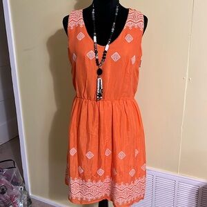 NWT a.n.a. A New Approach Dress S Orange/Floral Sleeveless Summer Lined
